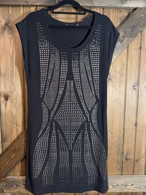 Ted Baker Black Mini Dress with Silver Stud Detailing